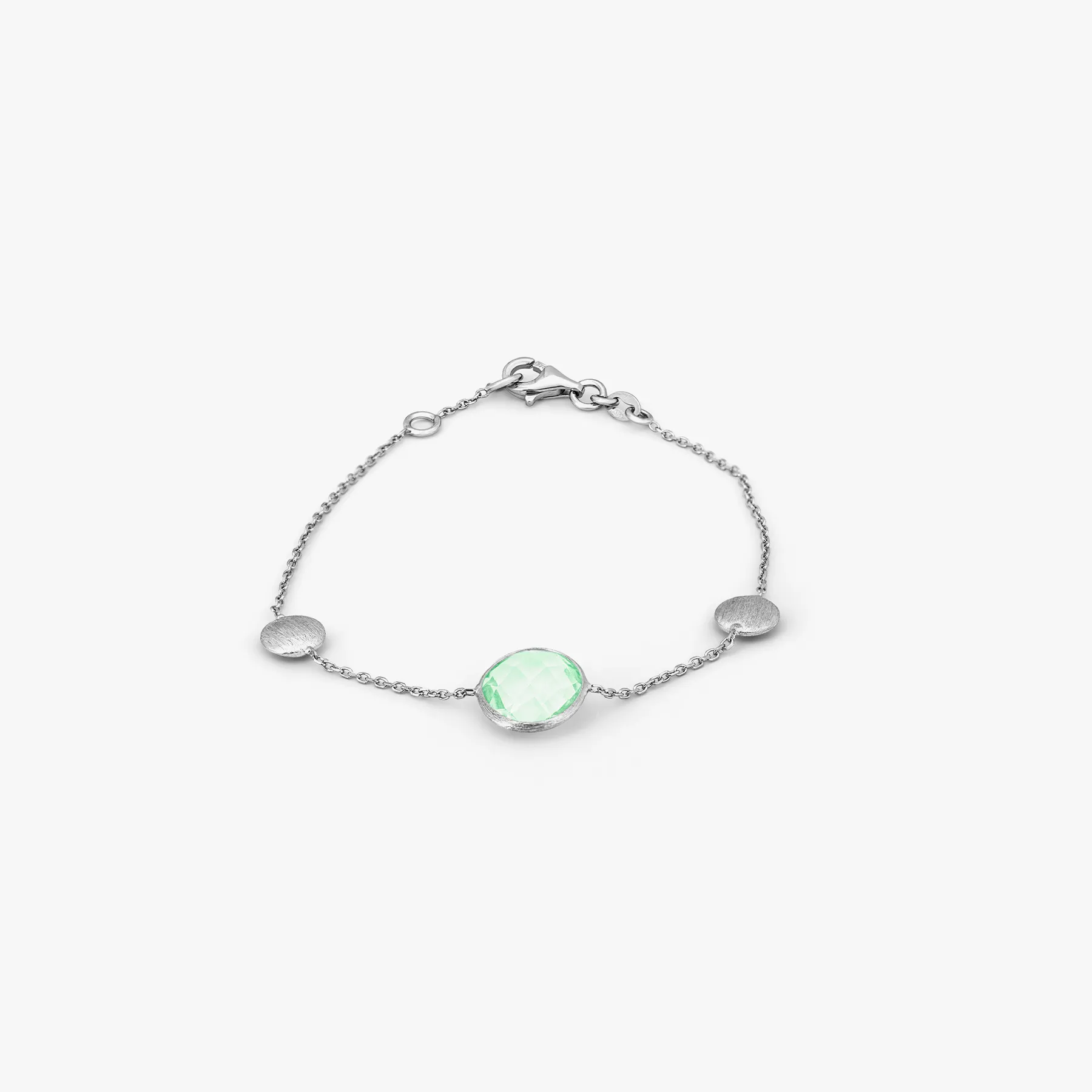 Kensington Bracelet In 9K White Gold with Green Amethyst sold by Tateossian