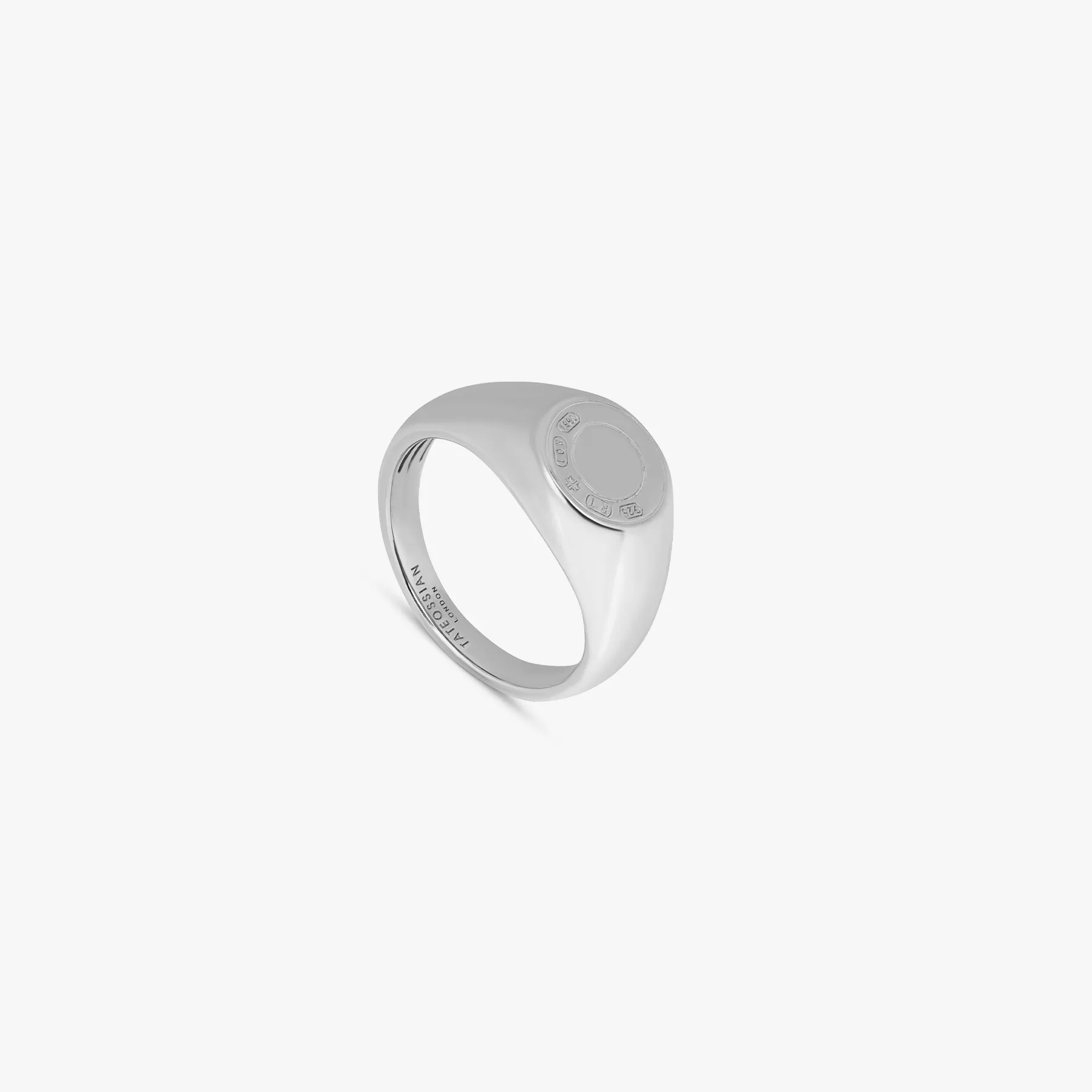 Signature Lock ring in rhodium plated silver sold by Tateossian