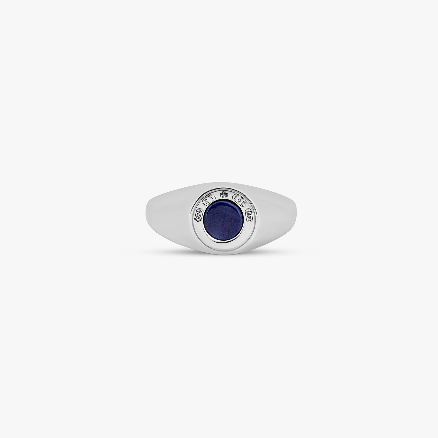 Signature Lock ring with blue lapis in rhodium plated silver sold by Tateossian product image thumbnail 3