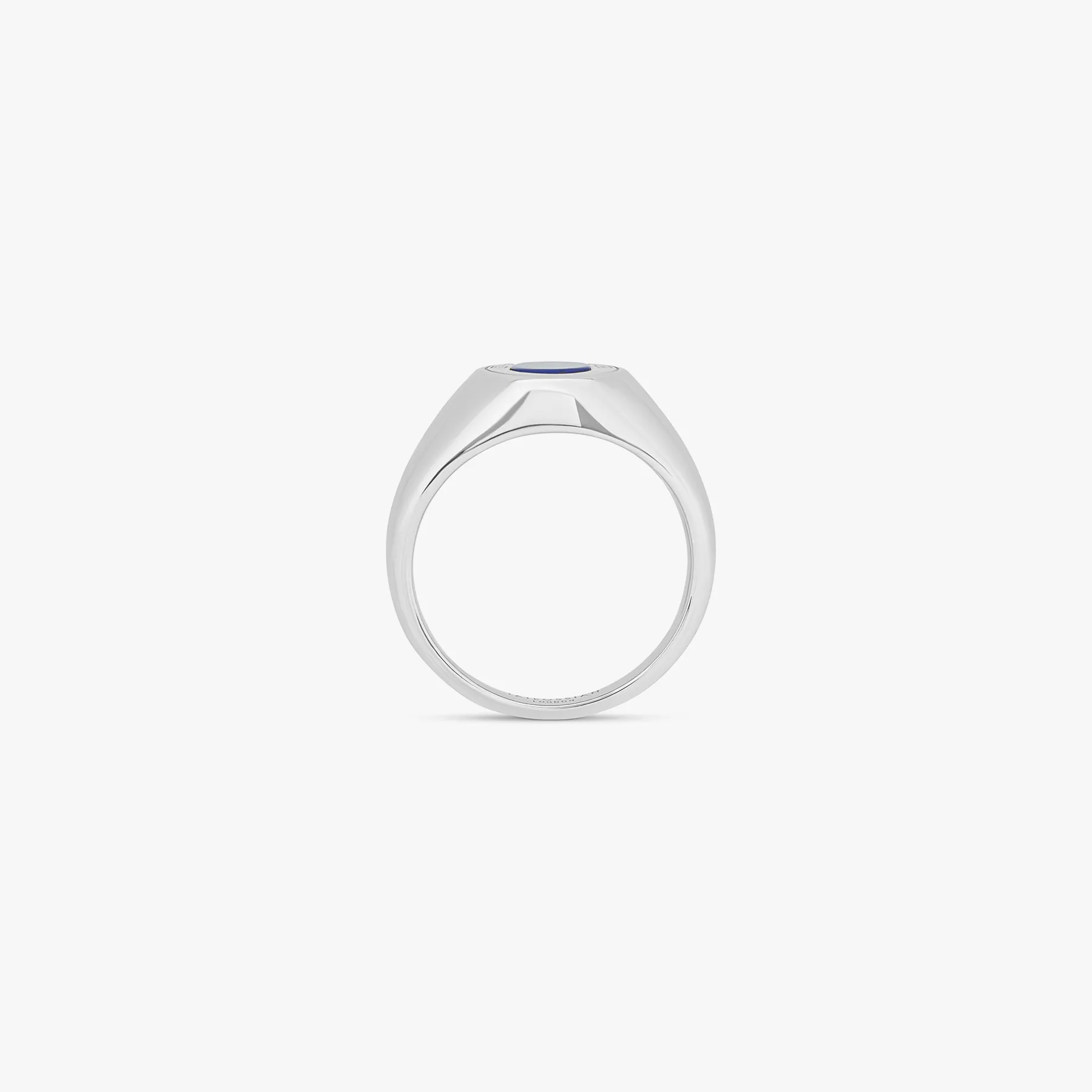 Signature Lock ring with blue lapis in rhodium plated silver sold by Tateossian product image thumbnail 2