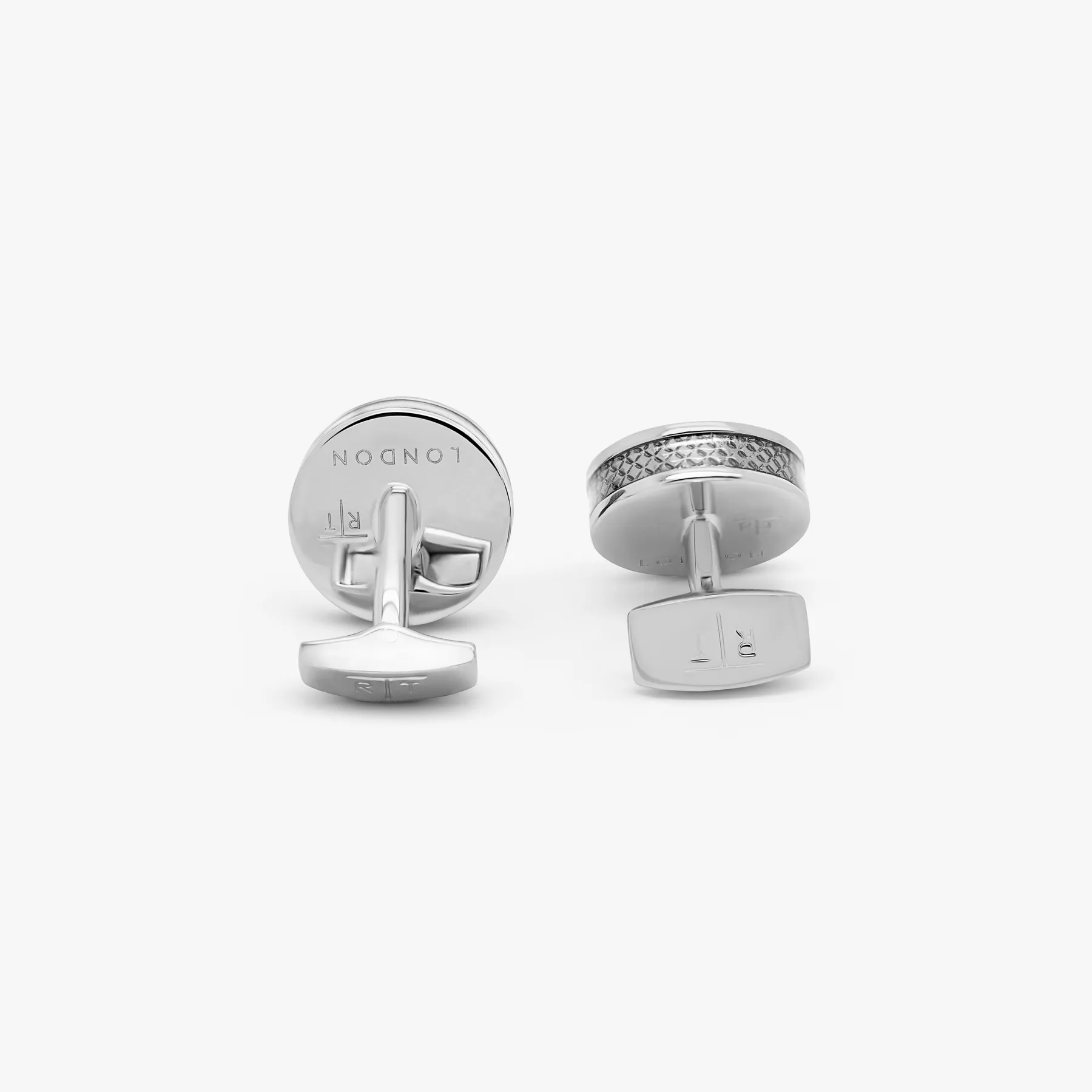 Carbon Tablet cufflinks with Palladium plated & grey alutex sold by Tateossian product image thumbnail 3