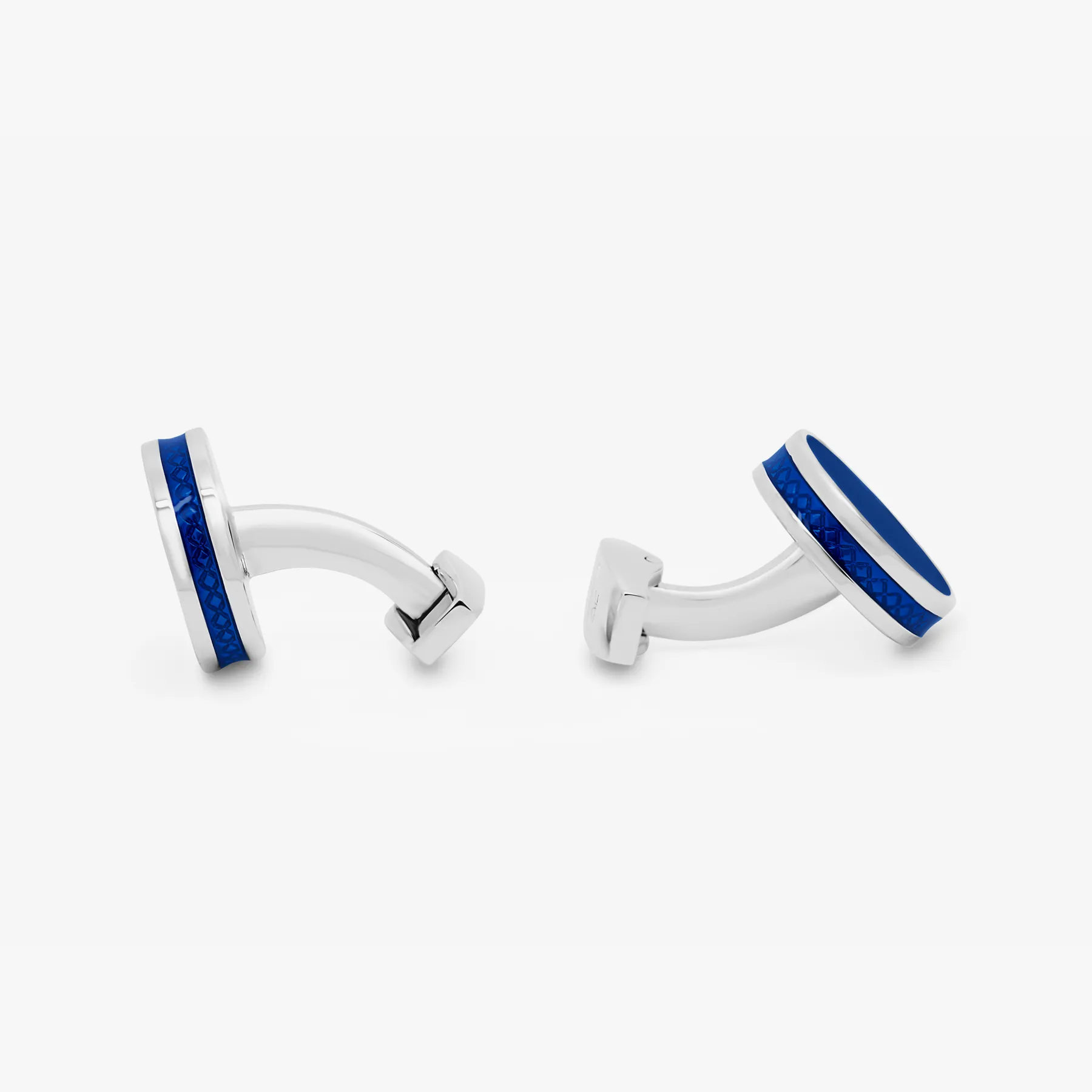 Tablet Ice Cufflinks in Palladium Plated & Blue Enamel sold by Tateossian product image thumbnail 2