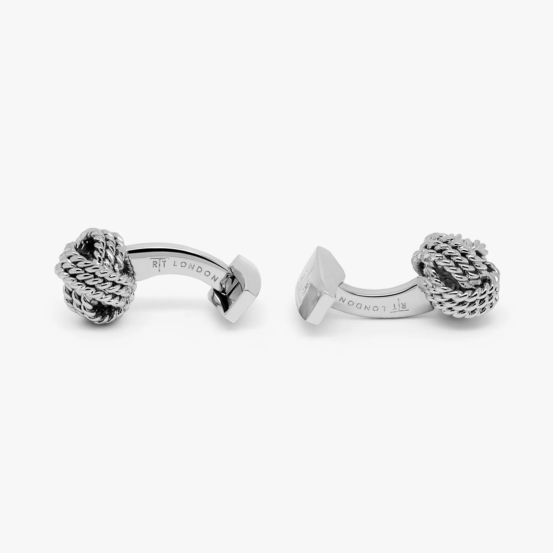 Ribbed Knot cufflinks in Palladium base metal sold by Tateossian product image thumbnail 2