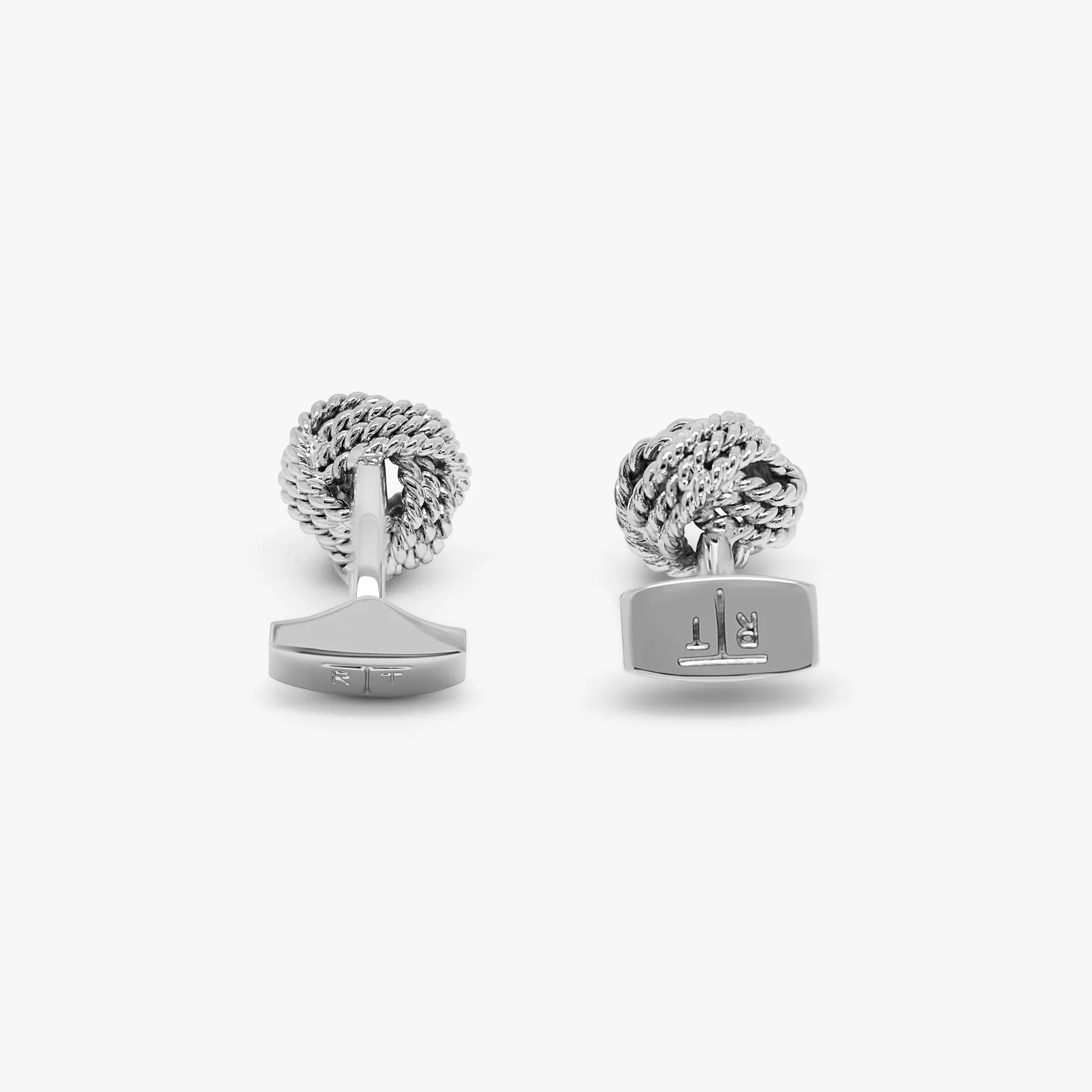 Ribbed Knot cufflinks in Palladium base metal sold by Tateossian product image thumbnail 3