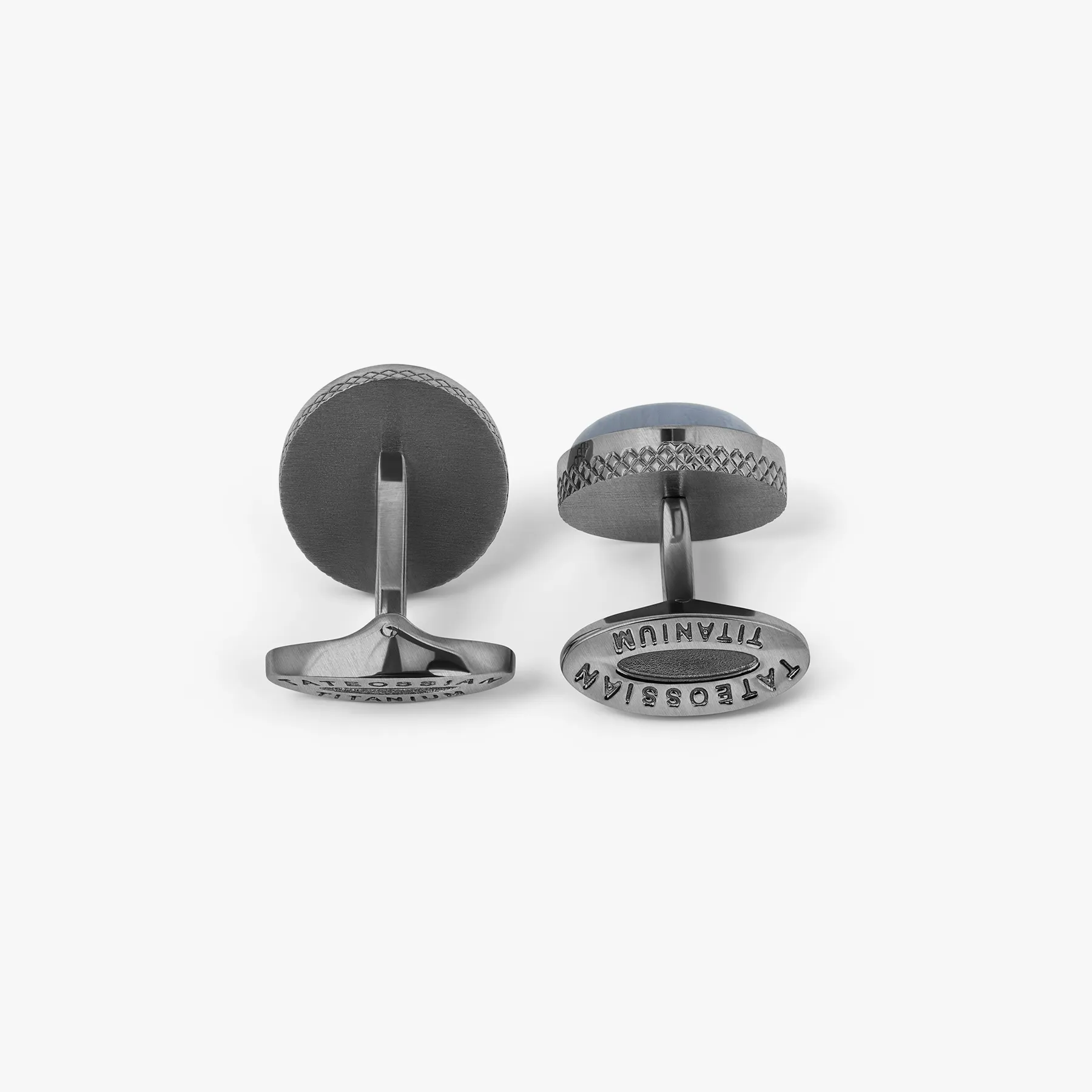 Titanium Classic Cufflinks With Blue Lace Agate sold by Tateossian product image thumbnail 3