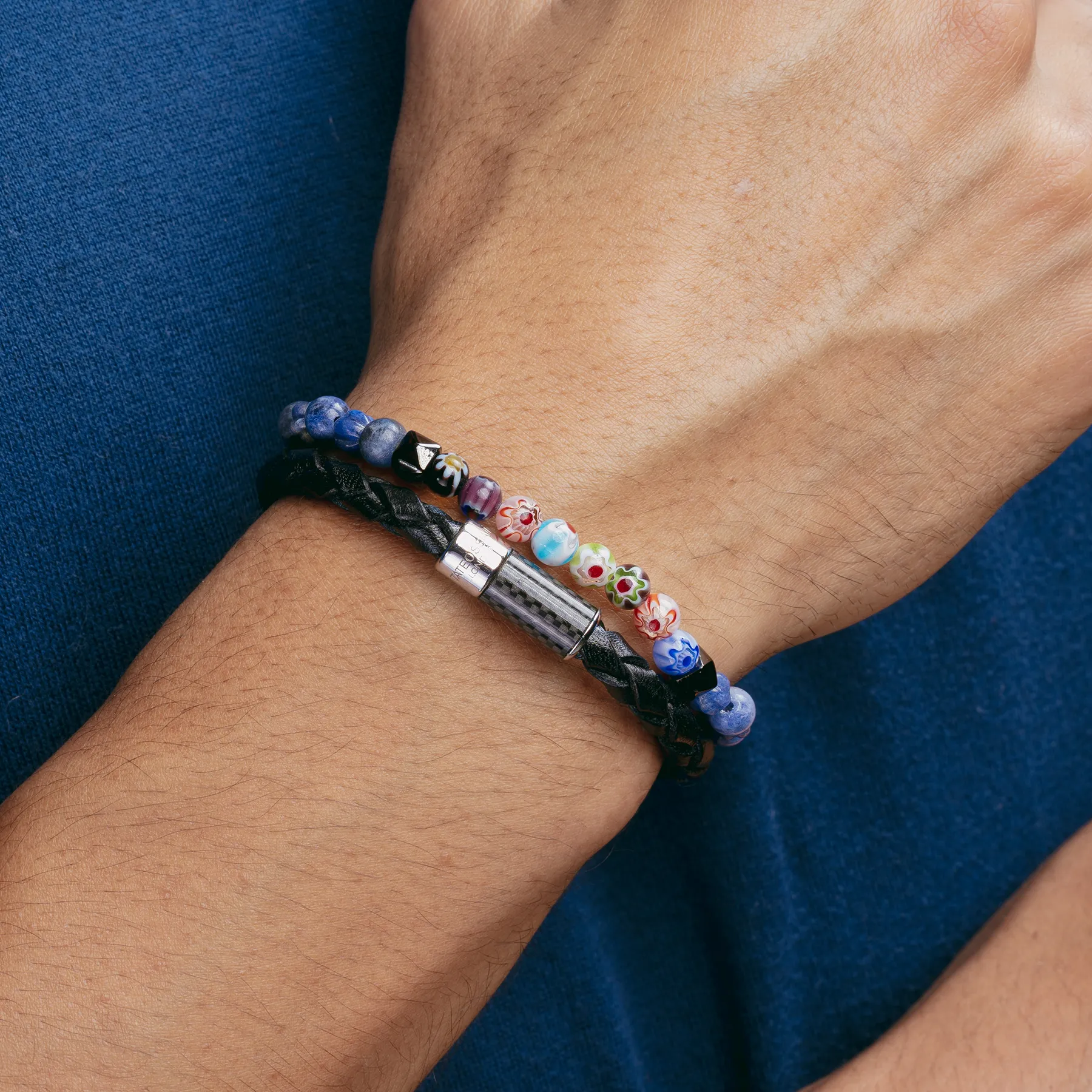 Millefiori Mini Beaded Bracelet With Blue Sodalite sold by Tateossian product image thumbnail 2
