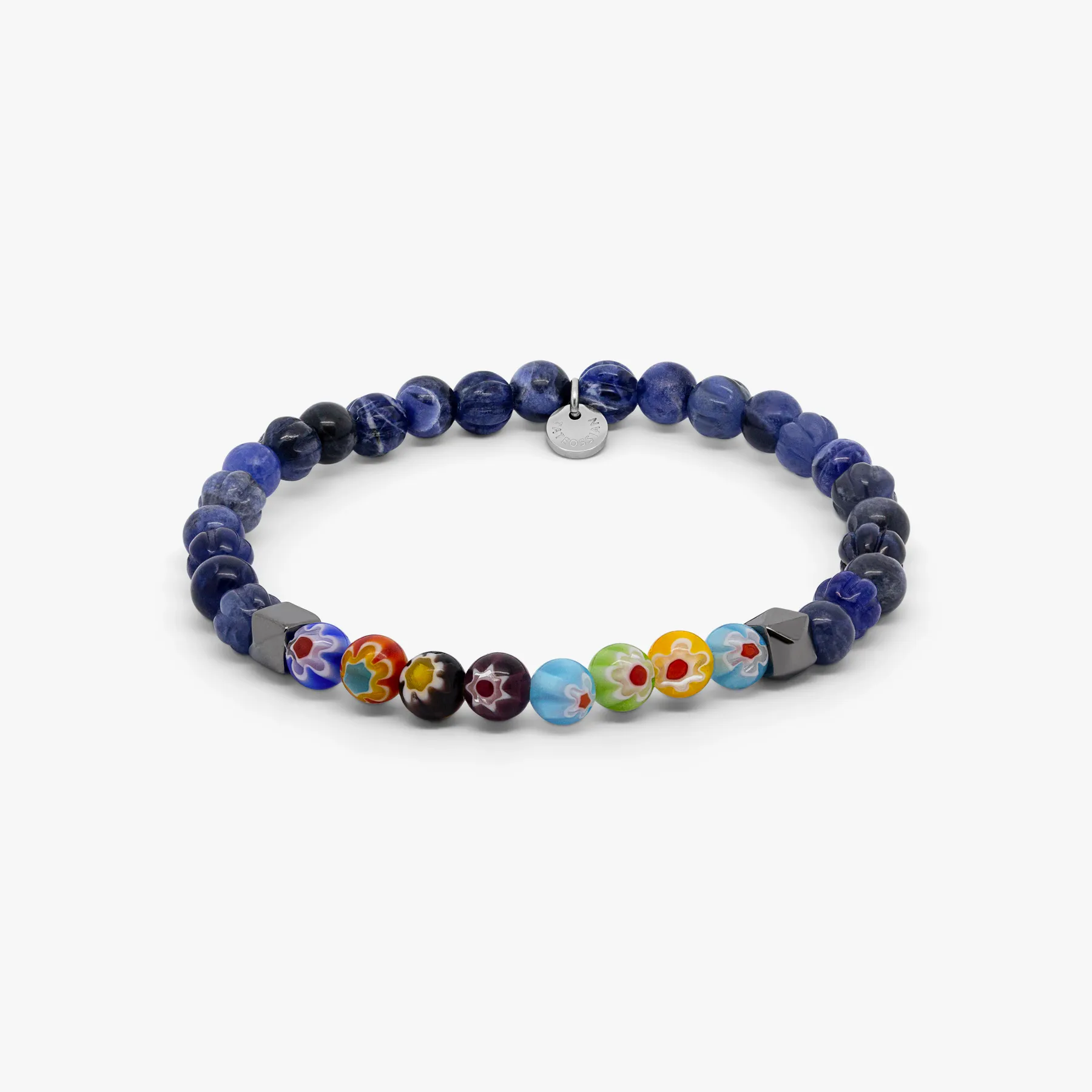 Millefiori Mini Beaded Bracelet With Blue Sodalite sold by Tateossian