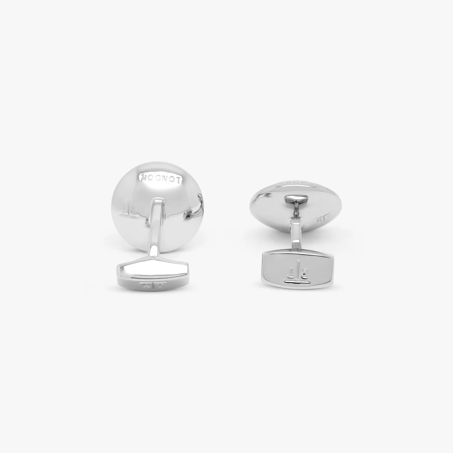 Bullseye Semi Precious Cufflinks in Palladium Plated with White MOP sold by Tateossian product image thumbnail 3