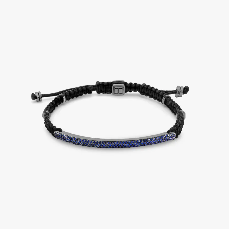 Windsor Macrame Bracelet With Blue Sapphire sold by Tateossian