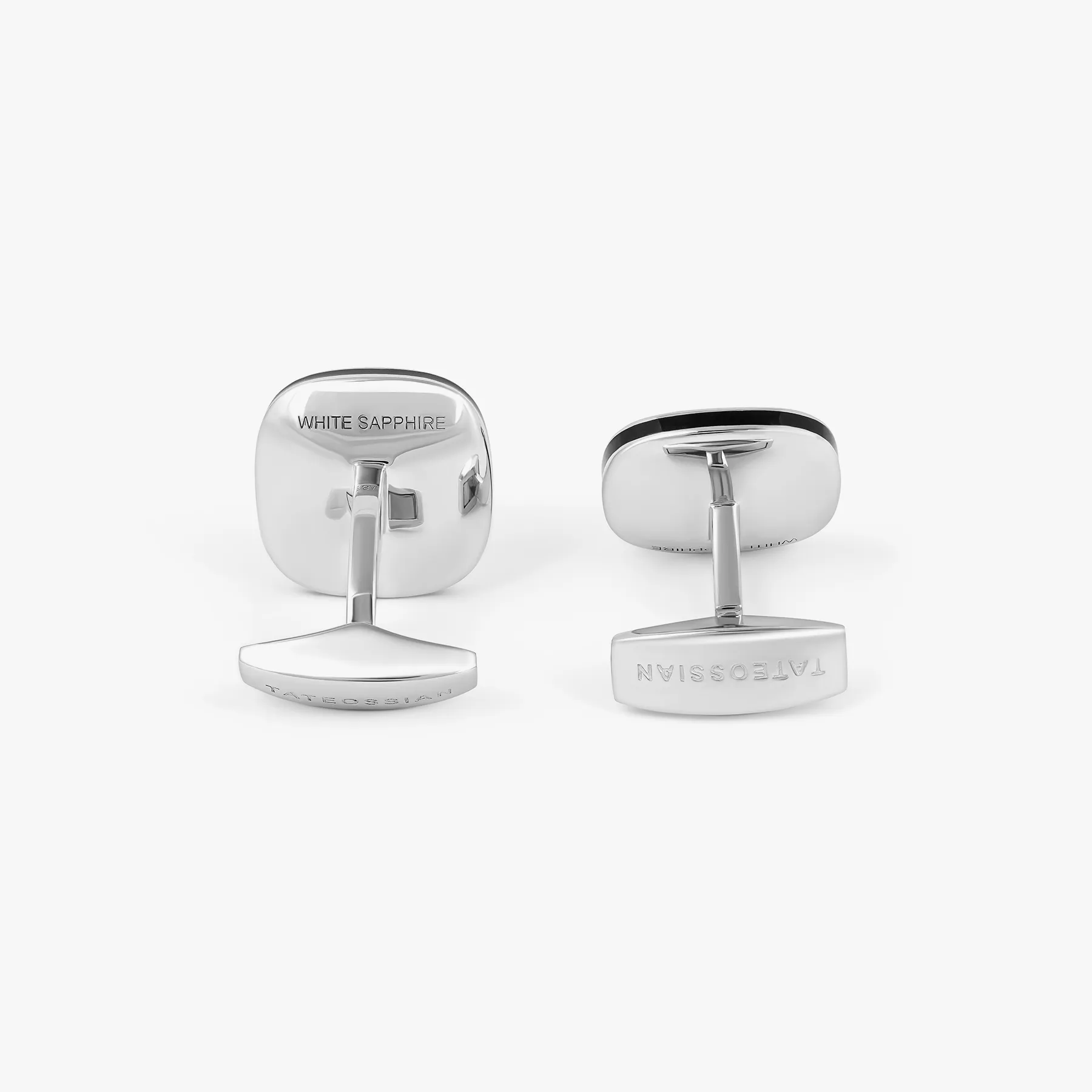 Signature Cufflinks in Rhodium & White Sapphire sold by Tateossian product image thumbnail 2