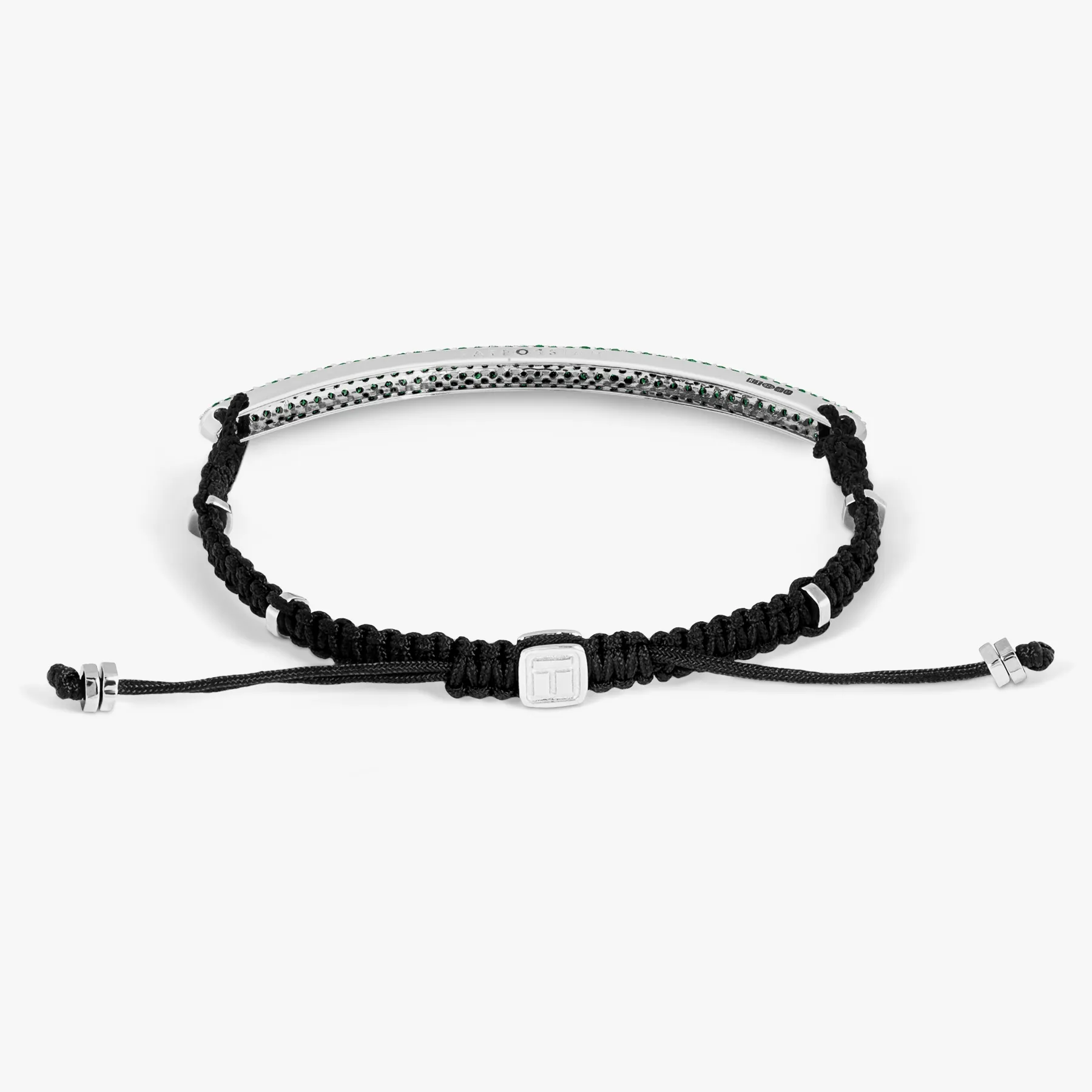 Windsor Macrame Bracelet With Green Emerald sold by Tateossian product image thumbnail 3