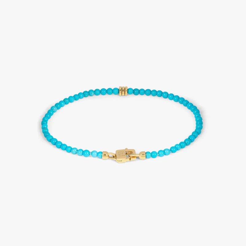 Precious Stone bracelet with turquoise in 18k gold sold by Tateossian