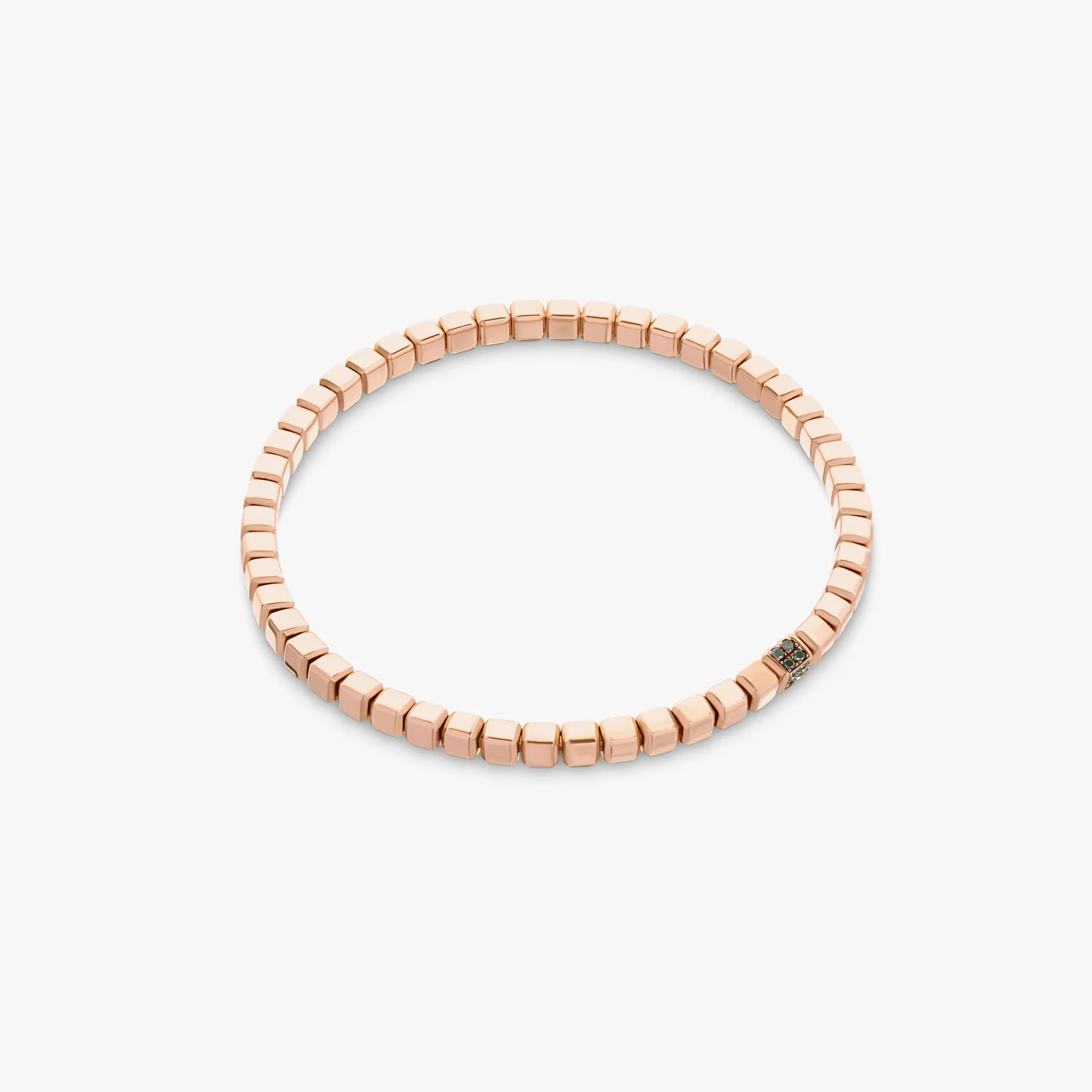 Quadro Cube bracelet with black diamonds and 18k rose gold sold by Tateossian product image thumbnail 3