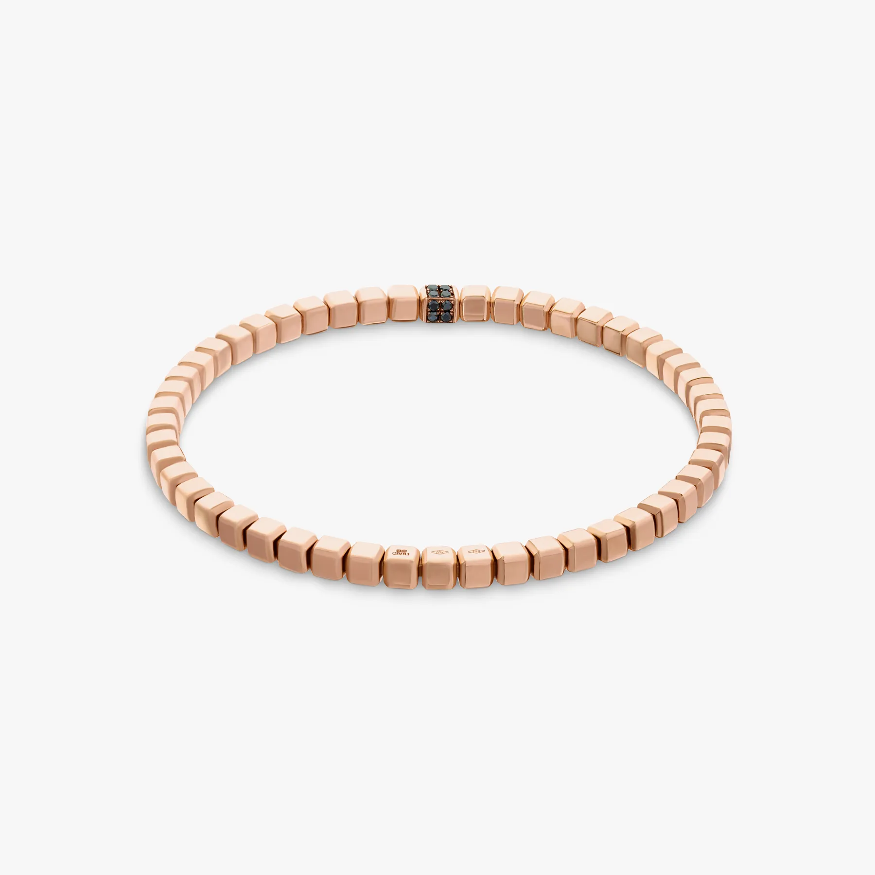 Quadro Cube bracelet with black diamonds and 18k rose gold sold by Tateossian product image thumbnail 4