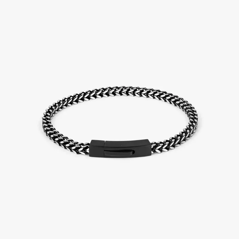 Chevron Click Bracelet In Matte Ip Black sold by Tateossian