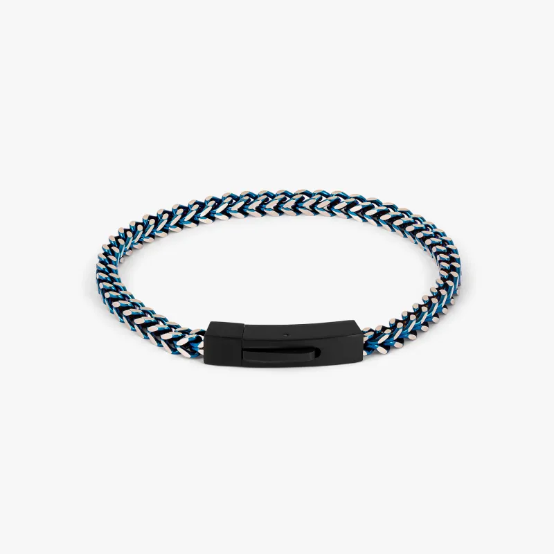 Chevron Click Bracelet In Matte Blue Black sold by Tateossian