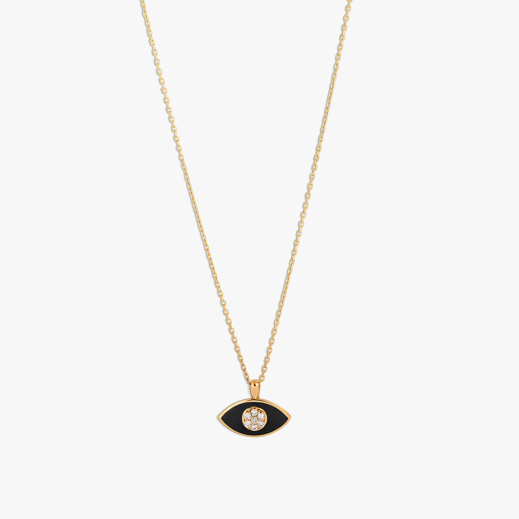 Marquise Diamond Pendant Necklace in 18K Rose Gold with Black Enamel sold by Tateossian