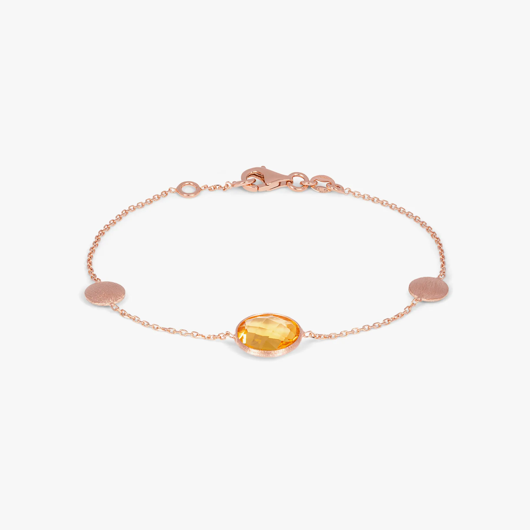 Kensington Bracelet in 14K Satin Rose Gold with Citrine sold by Tateossian