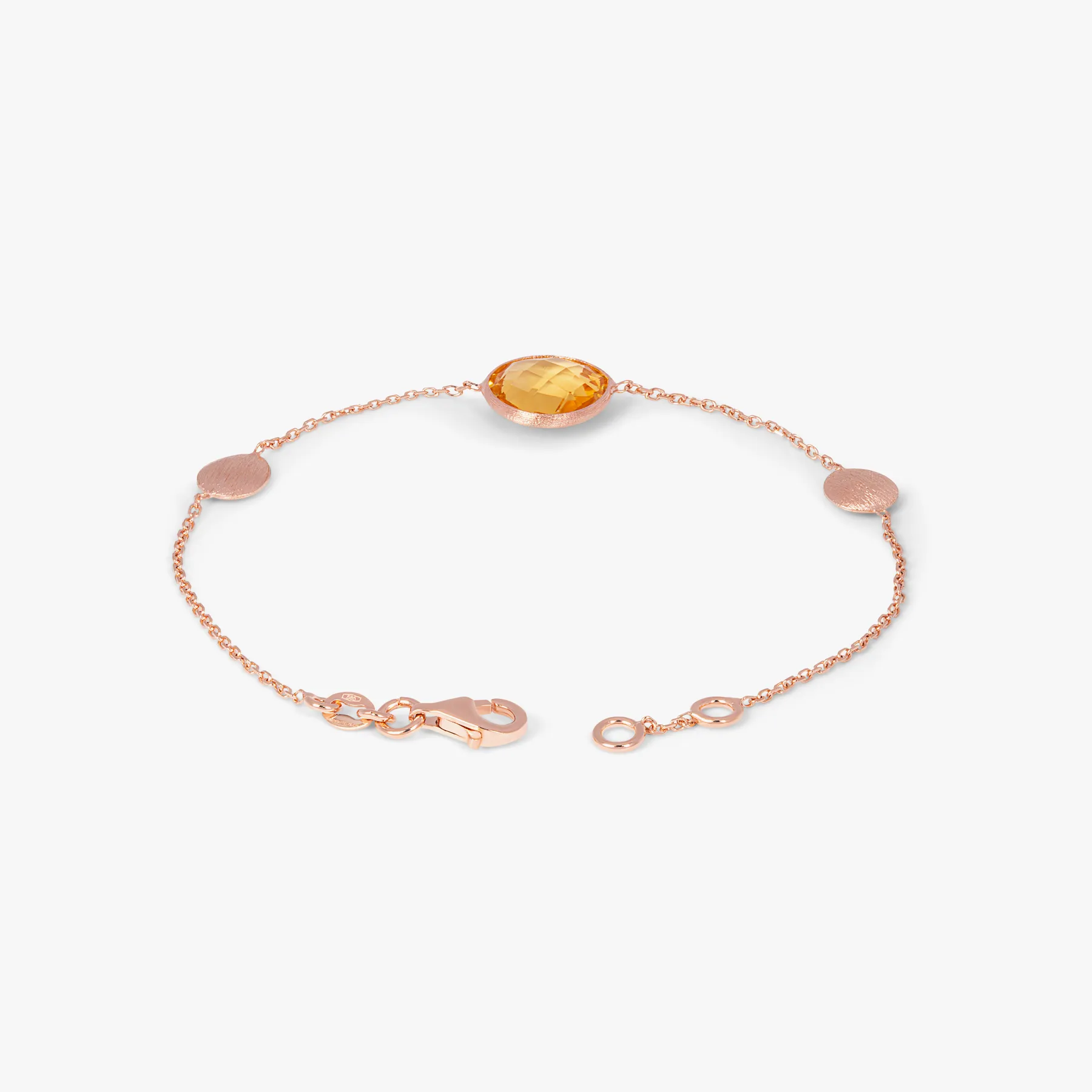 Kensington Bracelet in 14K Satin Rose Gold with Citrine sold by Tateossian product image thumbnail 3