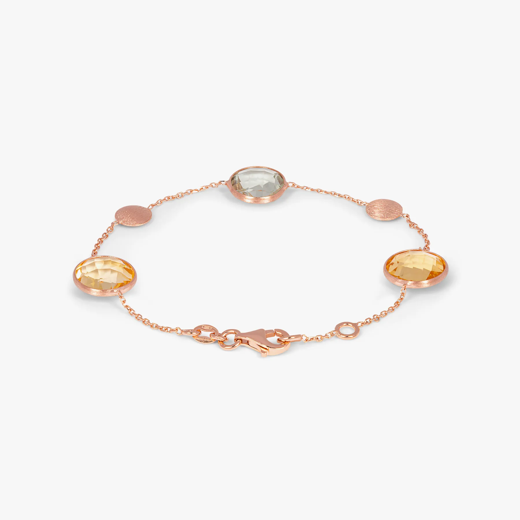 Kensington Bracelet In 14K Satin Rose Gold with Citrine and Prasiolite sold by Tateossian product image thumbnail 2