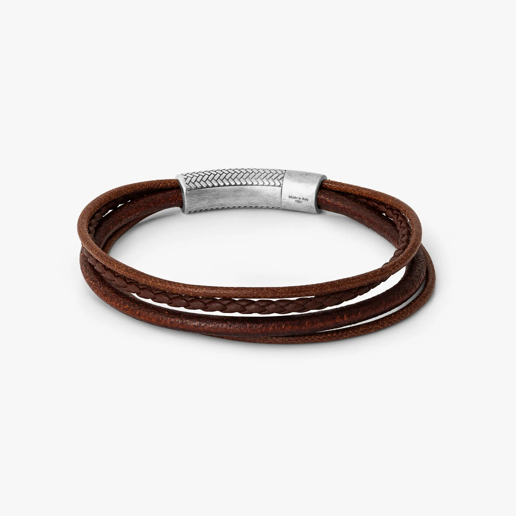 Herringbone Click Multi Strand Bracelet In Brown sold by Tateossian product image thumbnail 2