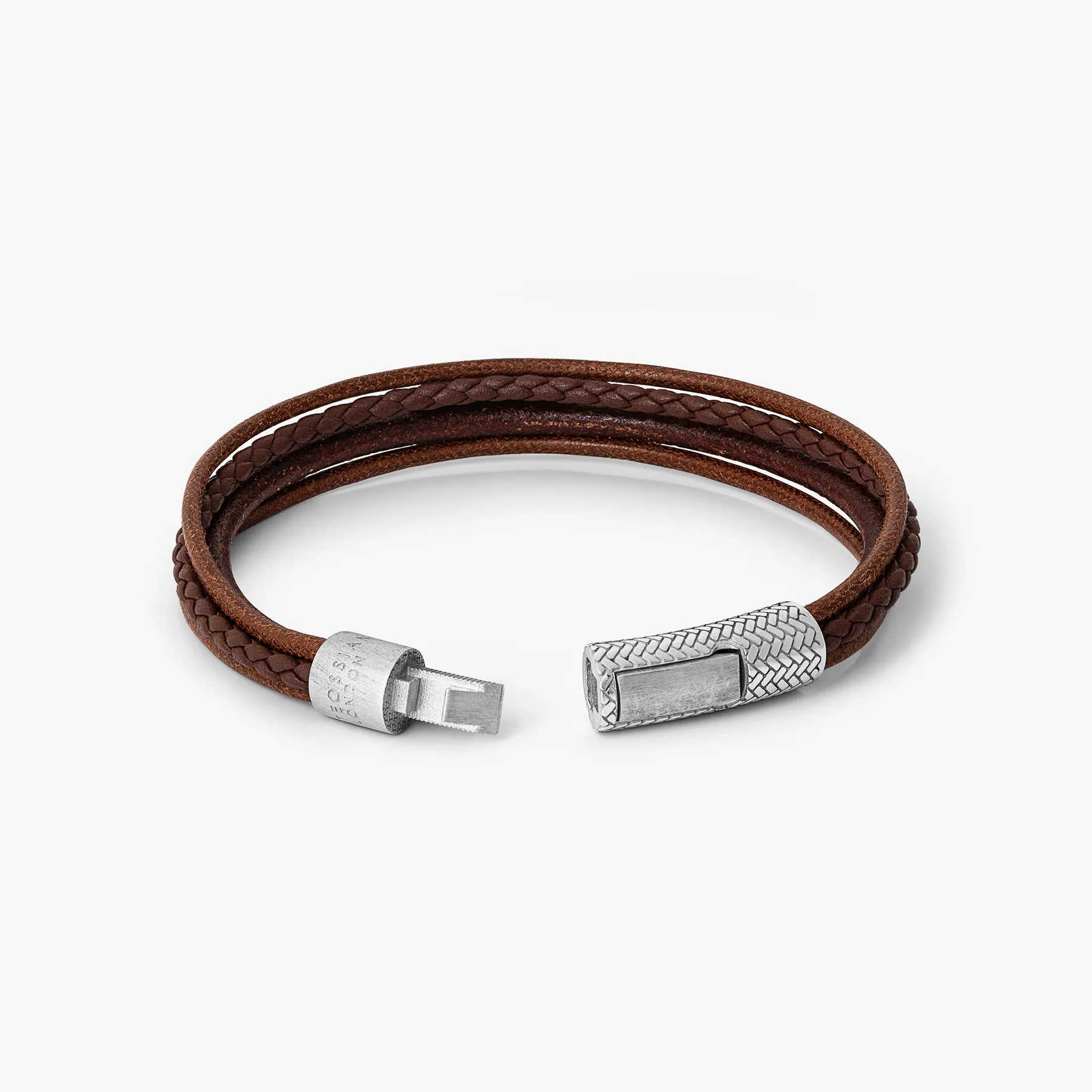 Herringbone Click Multi Strand Bracelet In Brown sold by Tateossian product image thumbnail 3