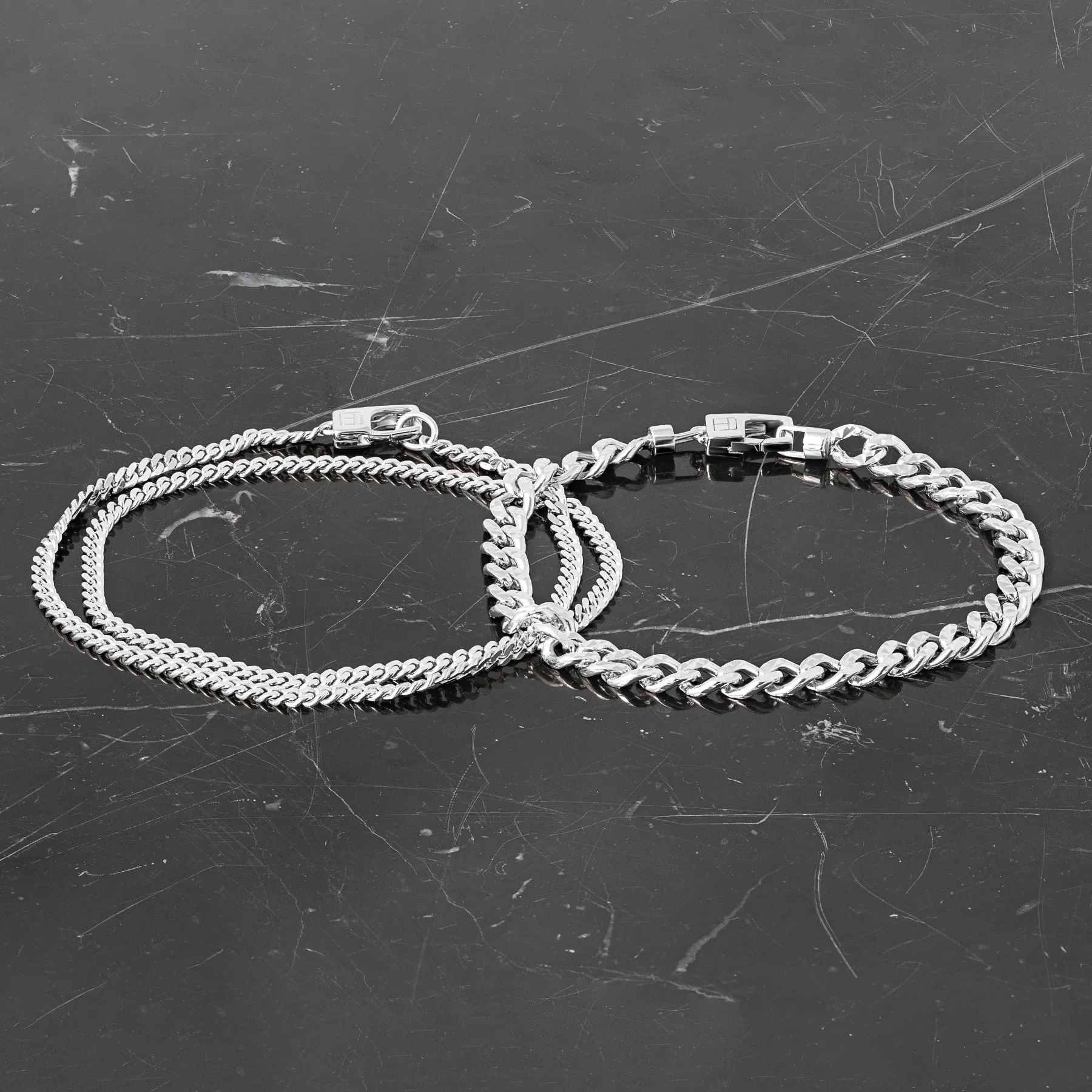 Double Curb Chain Bracelet In Sterling Silver sold by Tateossian product image thumbnail 5