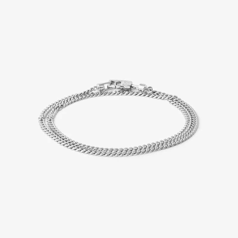 Double Curb Chain Bracelet In Sterling Silver sold by Tateossian