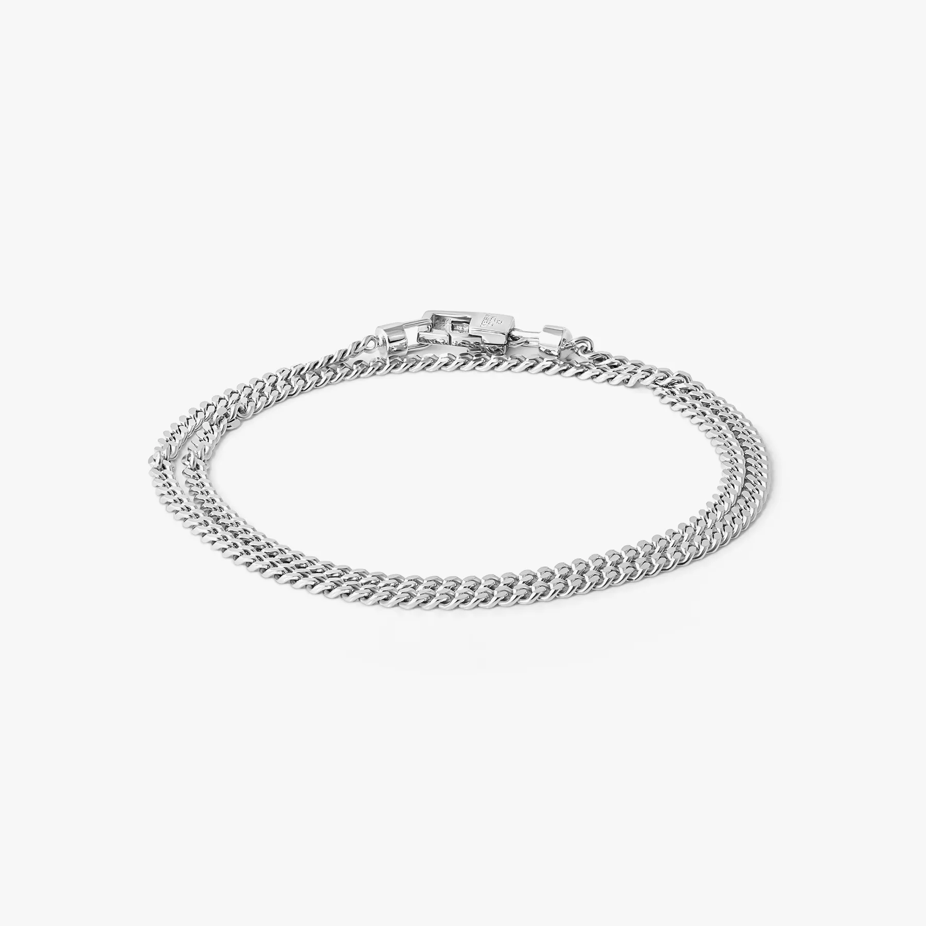 Double Curb Chain Bracelet In Sterling Silver sold by Tateossian