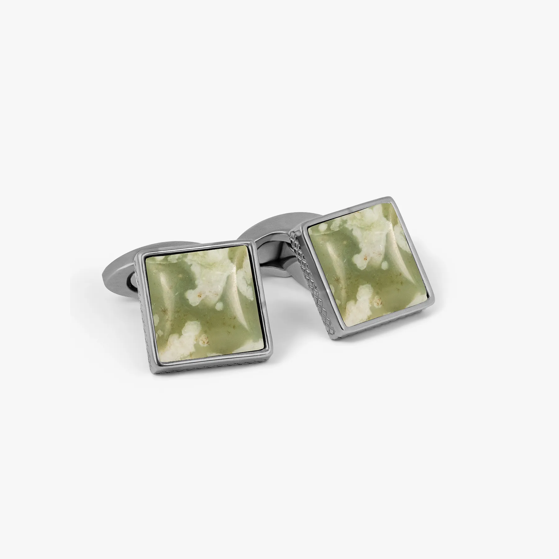 Titanium Classic Cufflinks in Jade sold by Tateossian