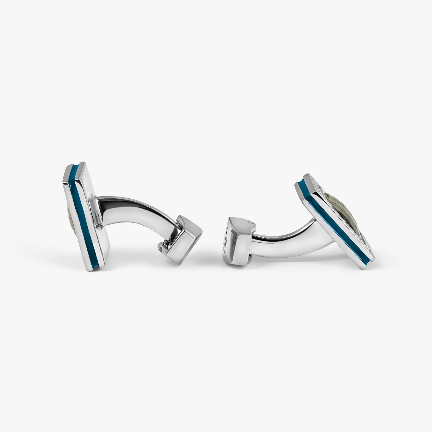 Quadrato SW Cufflinks With Grey SWAROVSKI ELEMENTS & Rhodium Plated (Limited Edition) sold by Tateossian product image thumbnail 3
