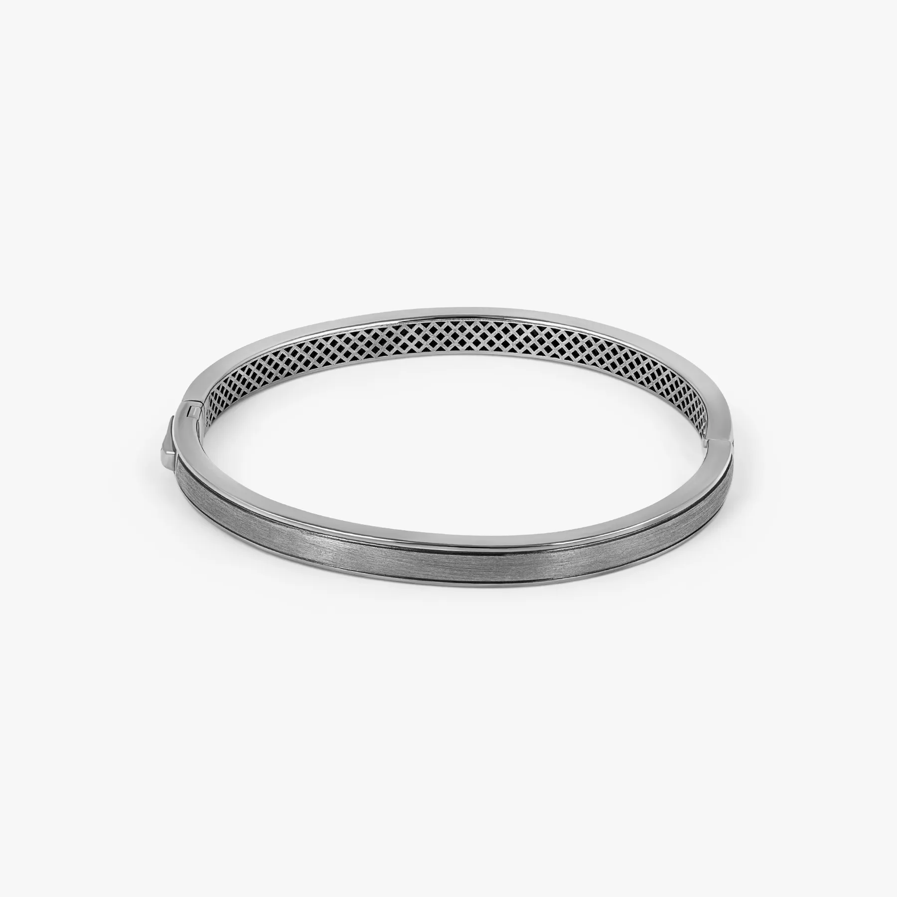 Buckingham Rope Hinge Cuff Bangle in Black Rhodium Plated Silver sold by Tateossian product image thumbnail 2