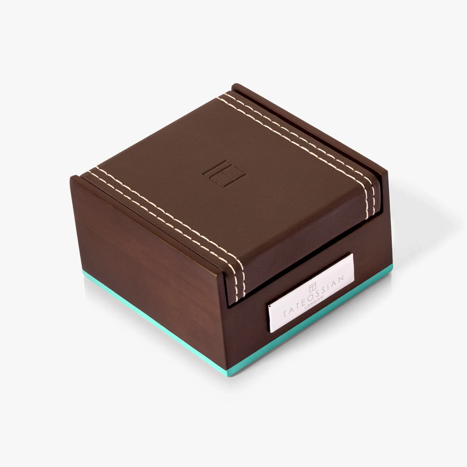 Signature Round Cufflinks in Rhodium Plated Silver with White Mother of Pearl sold by Tateossian product image thumbnail 5