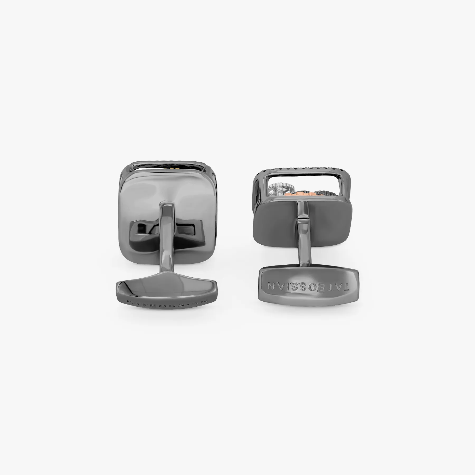 Square Gear Cufflinks With Black Diamonds sold by Tateossian product image thumbnail 2