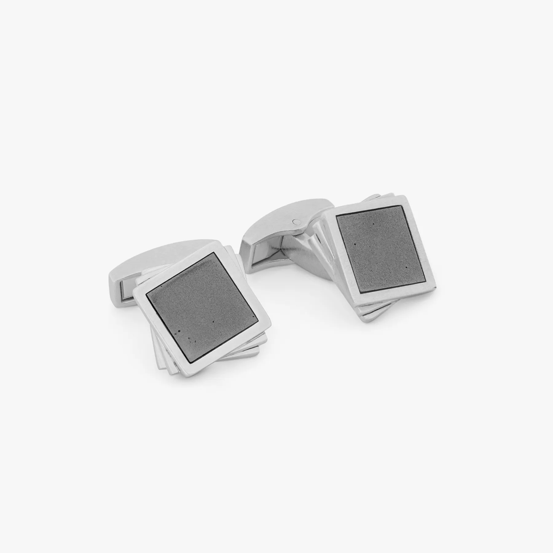 Twisted Square cufflinks in hematite (Limited Edition) sold by Tateossian