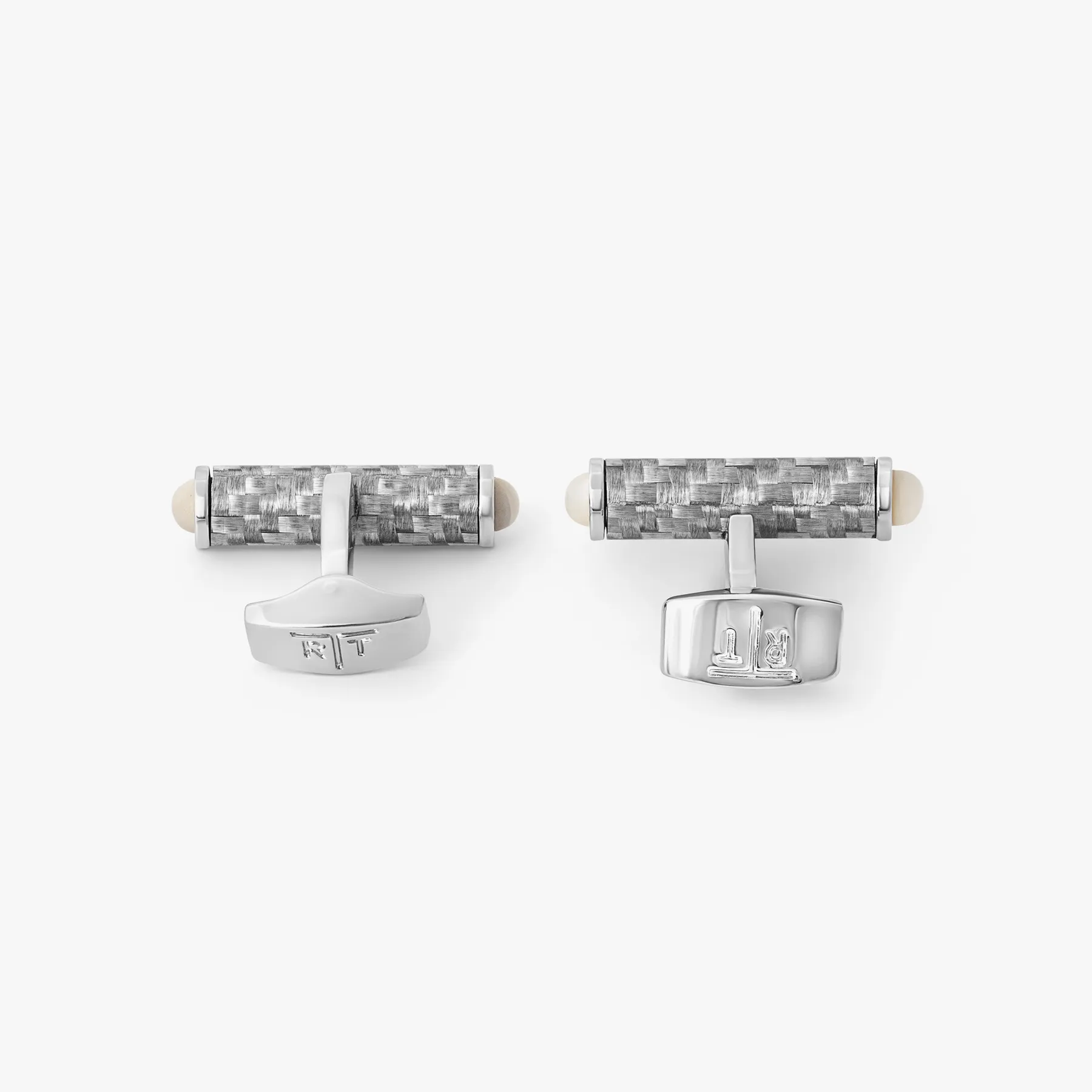 Carbon Cylinder Cuffllinks With White Mother of Pearl sold by Tateossian product image thumbnail 2