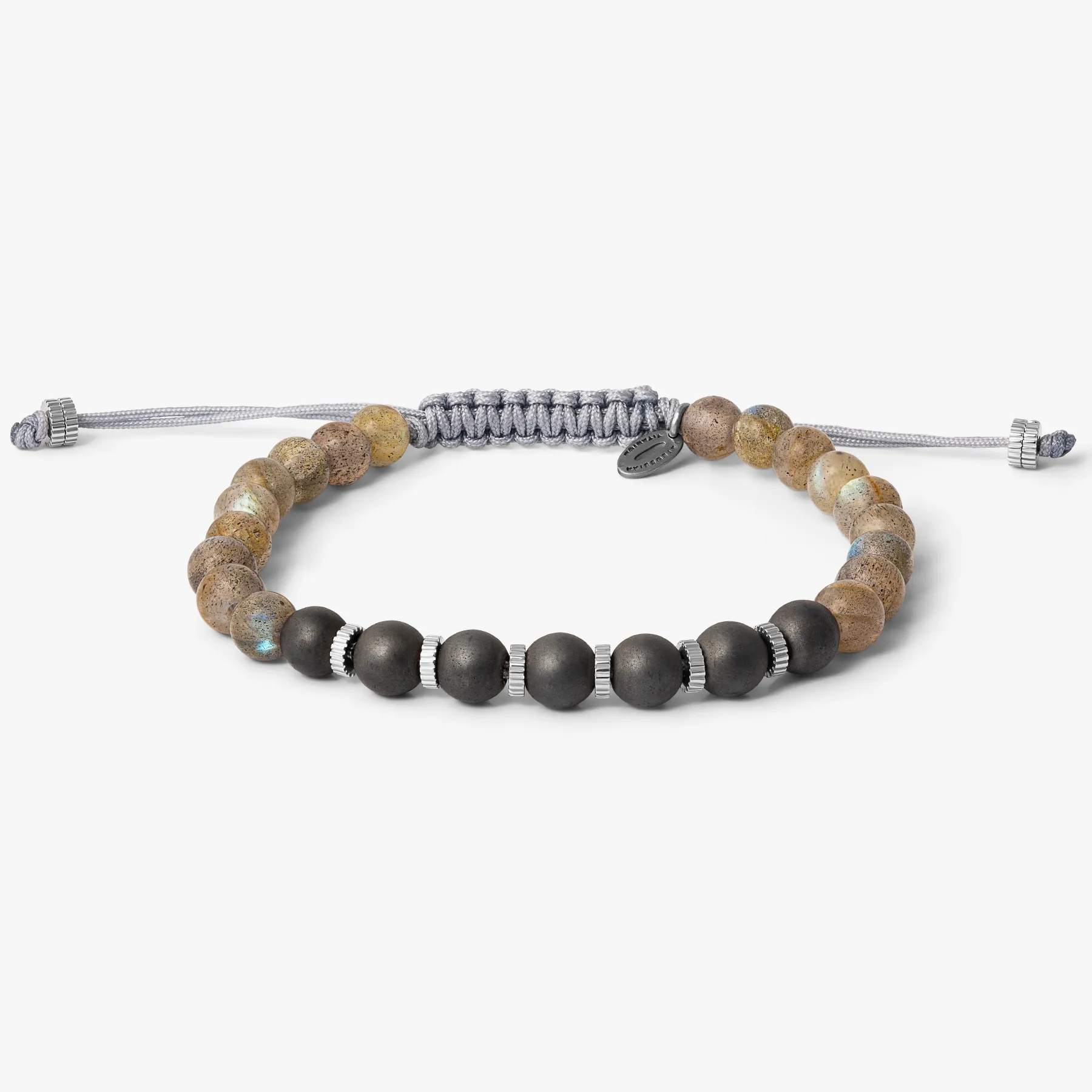 Macrame Titanium Bracelet With labradorite sold by Tateossian