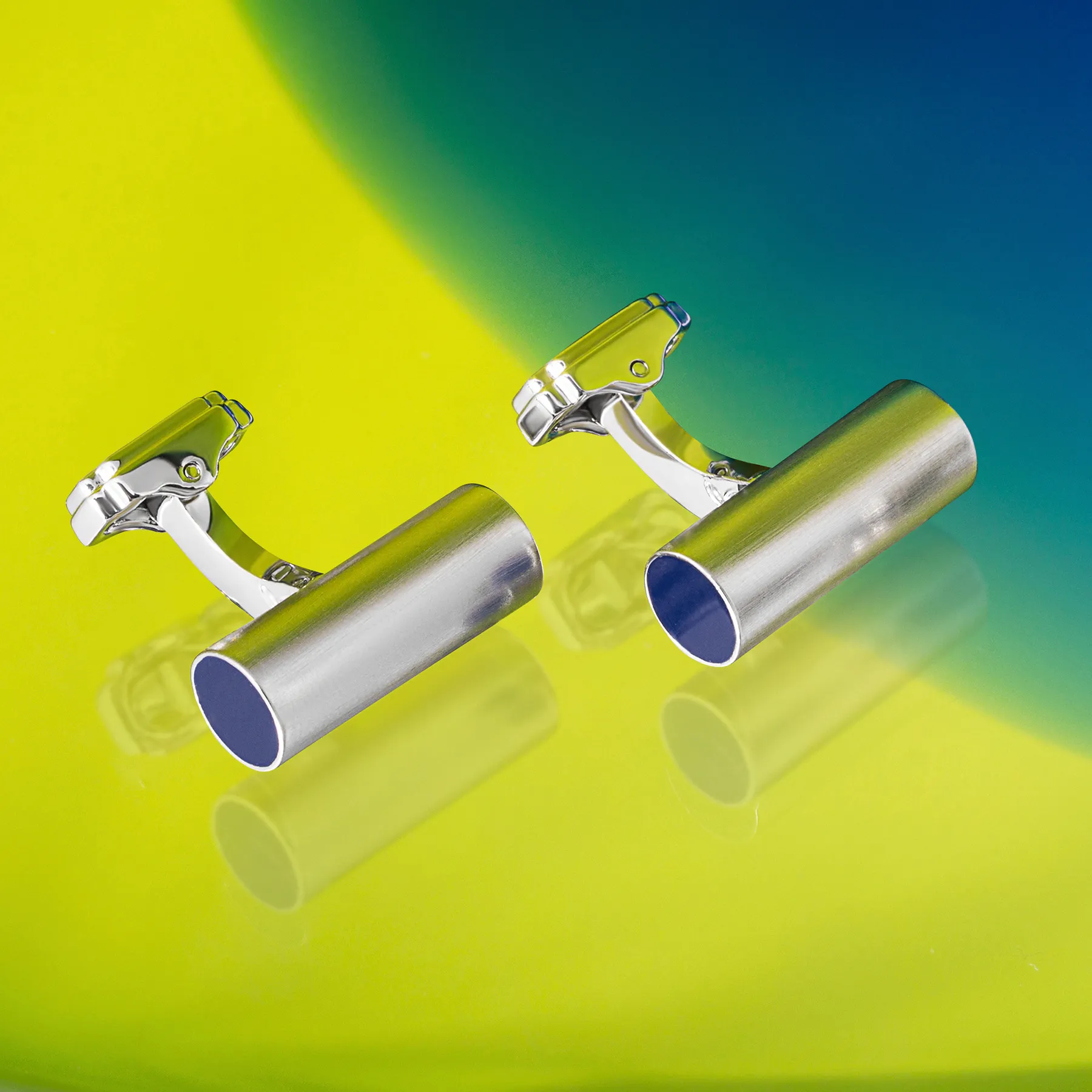 THOMPSON Cylinder Cufflinks With Navy Enamel sold by Tateossian product image thumbnail 3