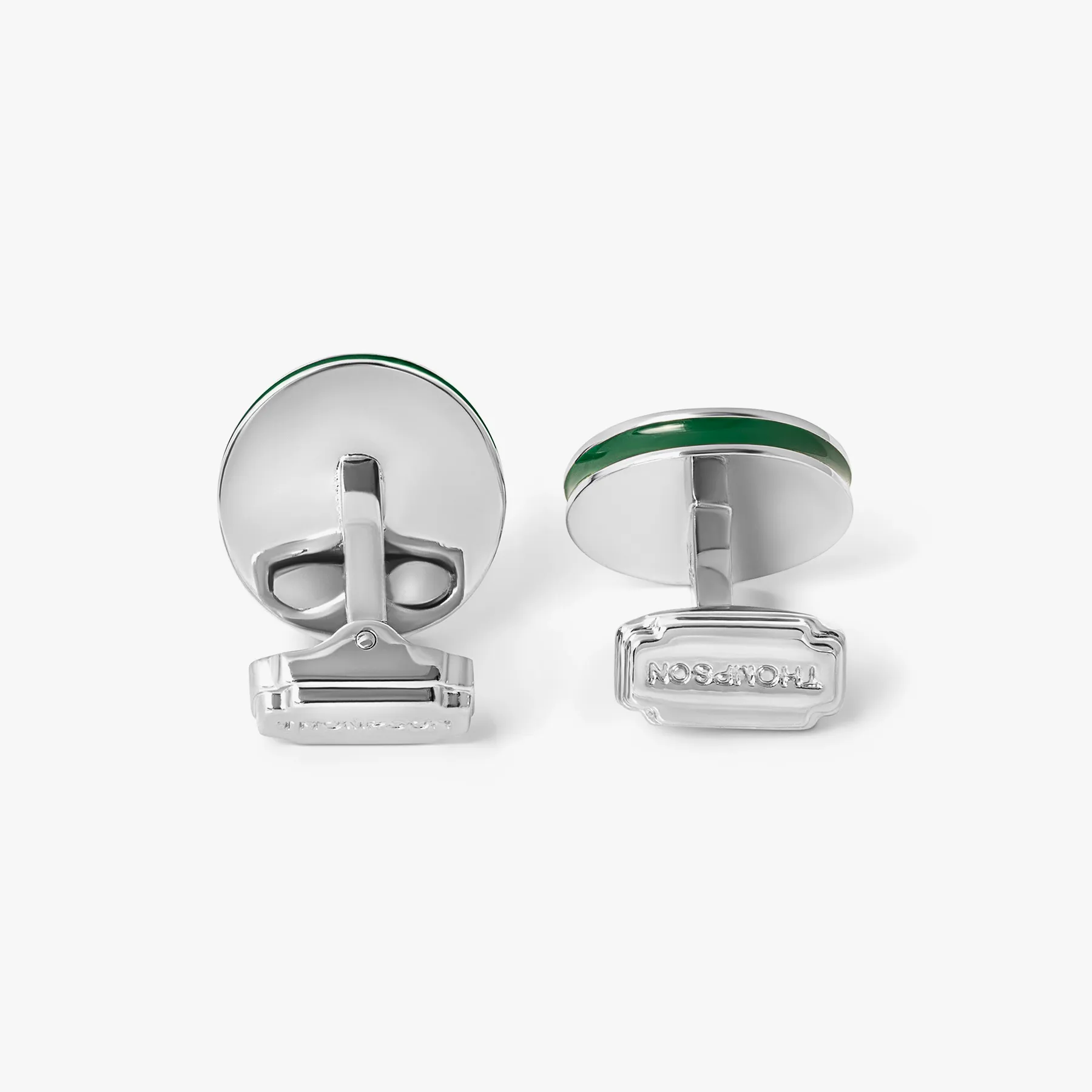 THOMPSON Cairo Cufflinks With Green Enamel sold by Tateossian product image thumbnail 2