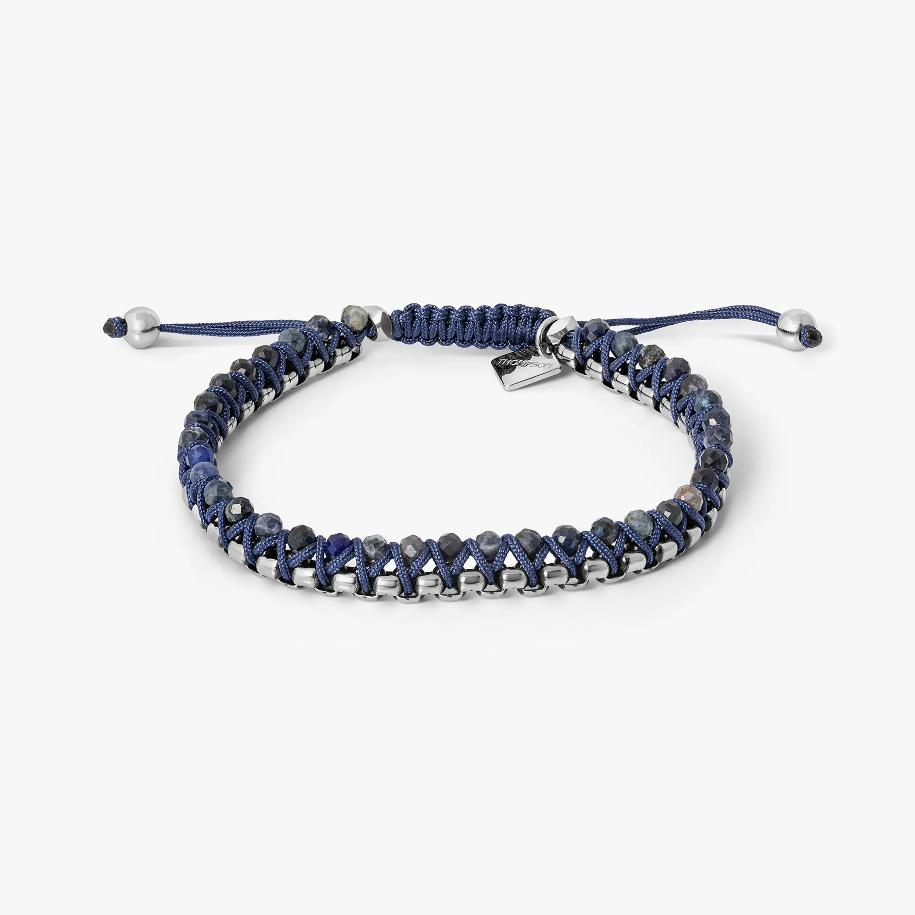 THOMPSON Macrame Friendship Knot Bracelet With Blue Sodalite sold by Tateossian