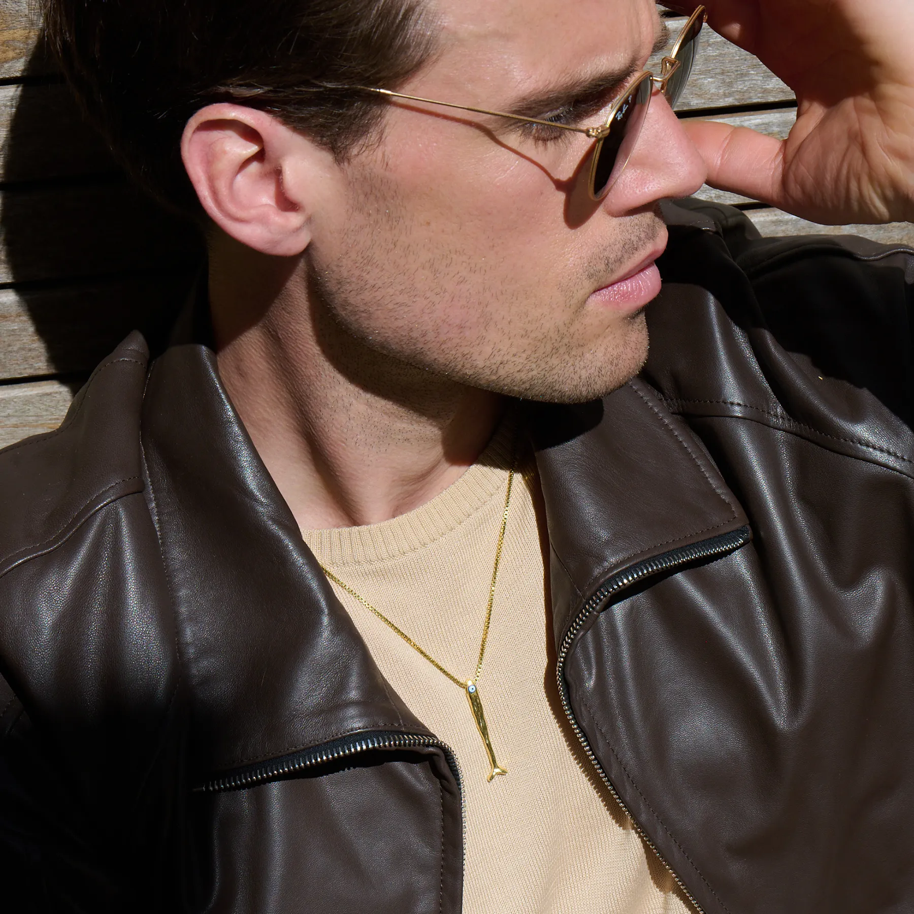 Feng Shui Fish Necklace In Yellow Gold Plated Sterling Silver sold by Tateossian product image thumbnail 3