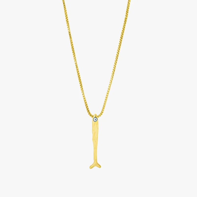 Feng Shui Fish Necklace In Yellow Gold Plated Sterling Silver sold by Tateossian