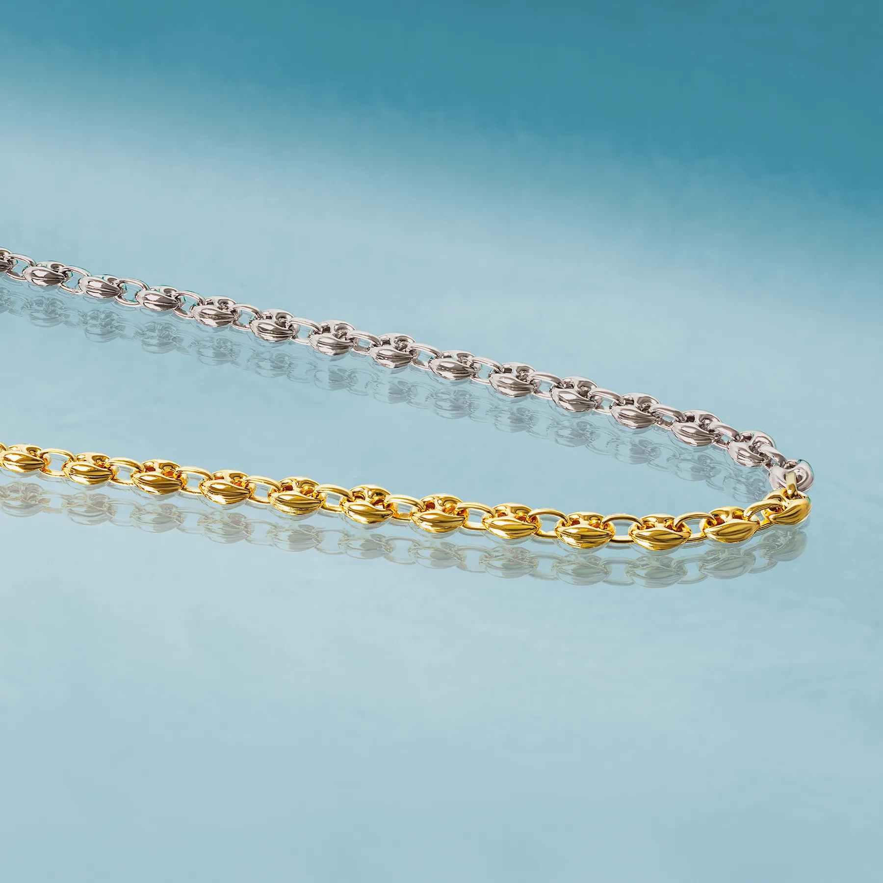 Mixed Metal Marine Link Necklace In Sterling Silver sold by Tateossian product image thumbnail 4