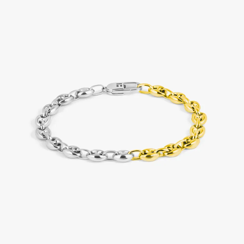Duo Tone Marine Link Chain Bracelet In Sterling Silver sold by Tateossian