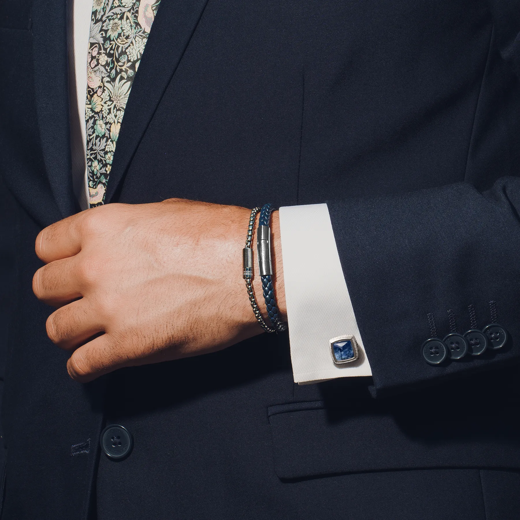 Charles Click Pelle Bracelet In Navy sold by Tateossian product image thumbnail 4