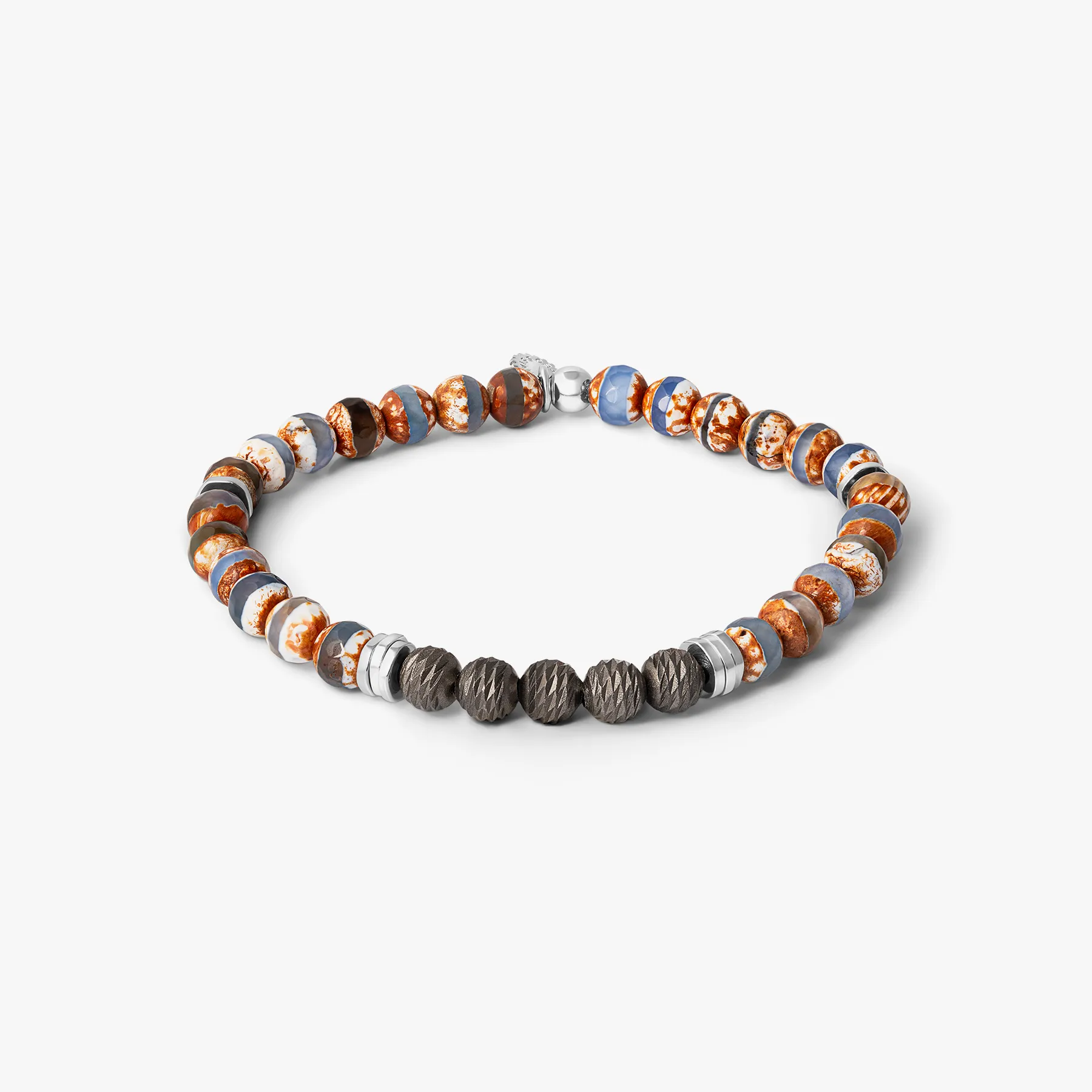 Stonehenge Graffiato Bracelet With Blue And Beige Agate sold by Tateossian