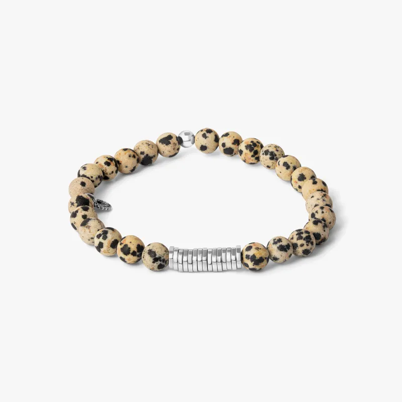Classic Discs Beaded Bracelet With Dalmation Jasper sold by Tateossian
