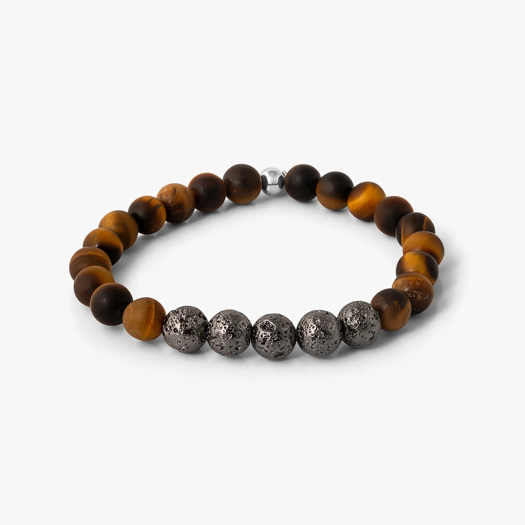 Vesuvius Bracelet in IP Plated Stainless Steel With Tiger Eye sold by Tateossian