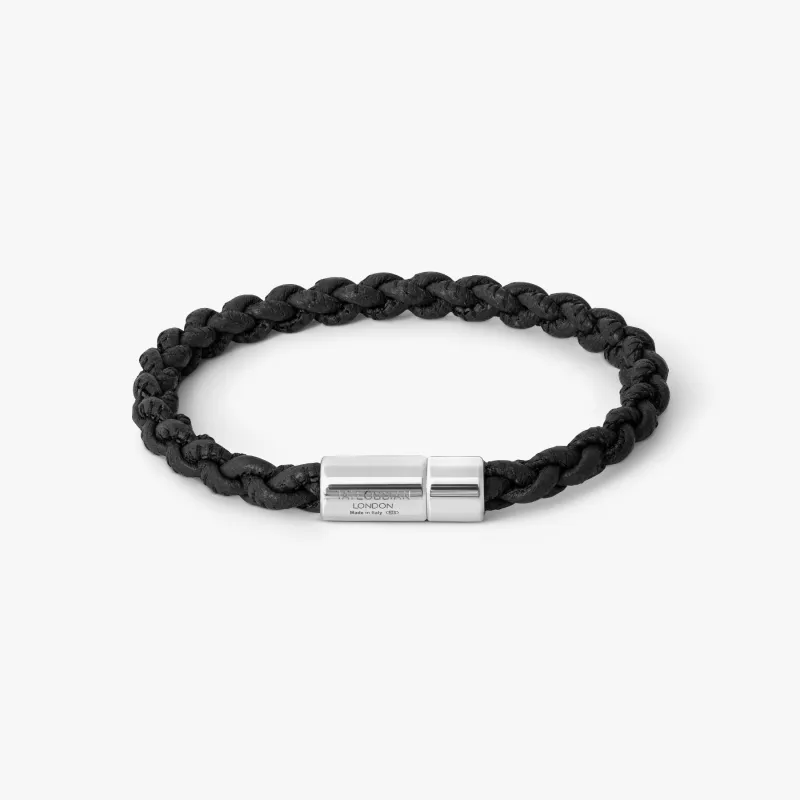 Big Pop Marine Pelle Bracelet In Black Leather made by Tateossian