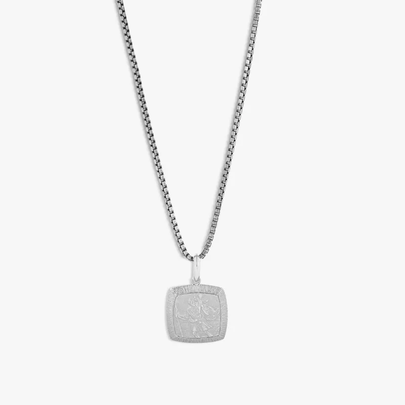 St. Christopher Necklace In Rhodium Plated Silver sold by Tateossian